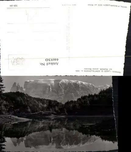 446930,Trentino Bolzano Lago di Costalovara Wolfsgruben-See b. Bozen Bergkulisse