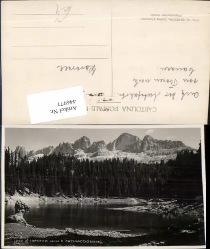 446977,Trentino Bolzano Lago di Carezza b. Welschnofen See Bergkulisse