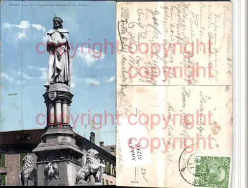 472905,Trentino Bolzano Bozen Walter von d. Vogelweide Statue pub Joh. Amonn 7007