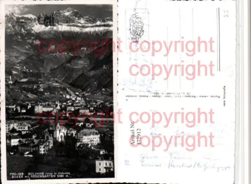 472912,Trentino Bolzano Bozen Totale m. Rosengarten Bergkulisse