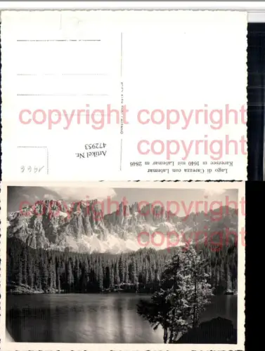 472953,Trentino Bolzano Lago di Carezza Karersee See m. Latemar Bergkulisse