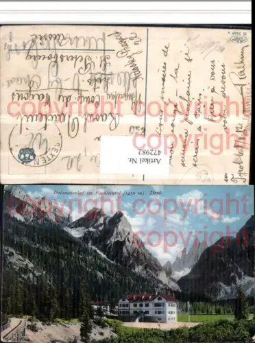 472982,Trentino Bolzano Dolomitenhof im Fischleintal b. Sexten Bergkulisse