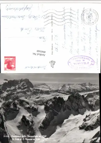 494160,Trentino Trento Panorama Marmolada b. Canazei Pale S. Martino Bergkulisse