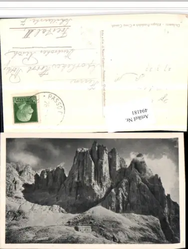 494181,Trentino Trento Rifugio Pradidali e Cima Canali b. Tonadico Bergkulisse