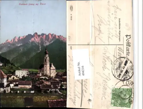 494216,Trentino Bolzano Tolbach Teilansicht Kirche Bergkulisse