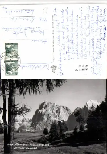494316,Trentino Bolzano Alpe di Siusi Seiseralm b. Seis Langkofel Bergkulisse