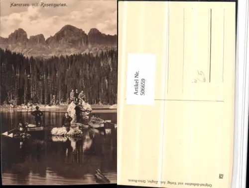 506659,Trentino Bolzano Karersee See b. Welschnofen m. Rosengarten Bergkulisse