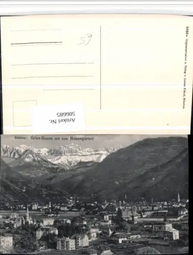 506685,Trentino Bolzano Gries-Bozen Totale m. Rosengarten Bergkulisse