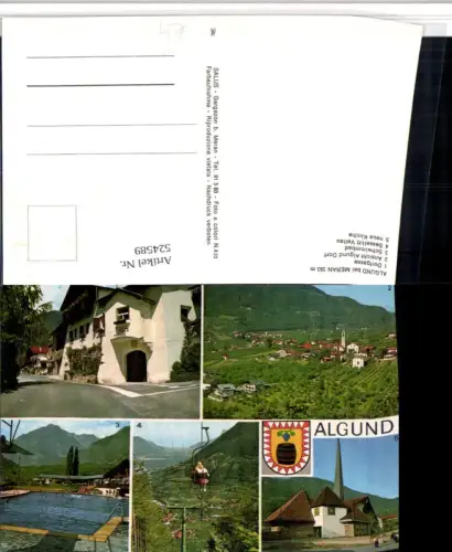 524589,Trentino Bolzano Algund b. Meran Totale Sessellift Kirche Mehrbildkarte