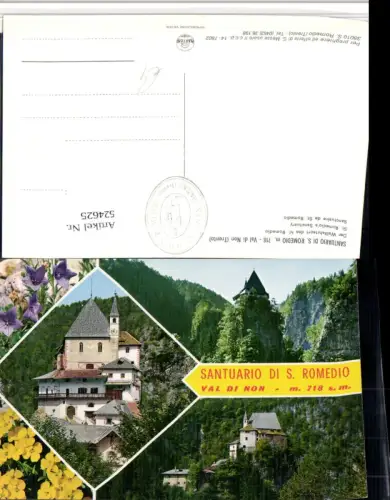 524625,Trentino Trento Val di Non Santuario di S. Romedio Kloster Mehrbildkarte