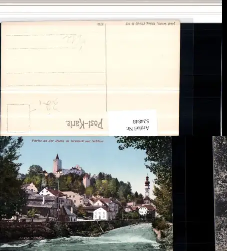 524848,Trentino Bolzano Partie an d. Rienz in Bruneck m. Schloss pub Josef Werth