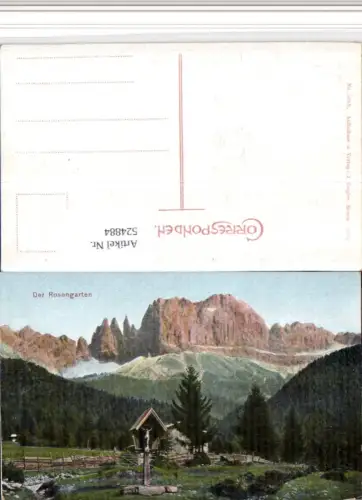 524884,Trentino Bolzano Rosengarten b. Bozen Wegkreuz pub J. Gugler 566b