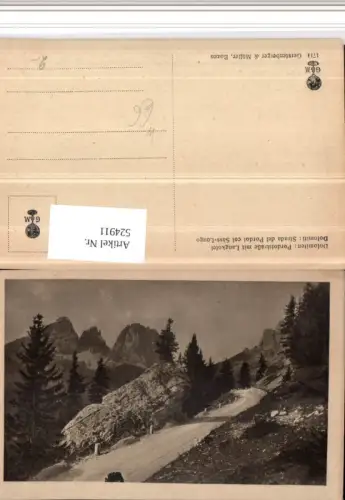 524911,Trentino Bolzano Pordoi-Straße m. Langkofel b. St. Christina Bergkulisse