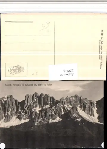 524916,Trentino Bolzano Gruppdo di Latemar b. Renon Ritten Bergkulisse