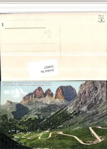 524937,Trentino Trento Dolomitenstraße b. Canazei Bergkulisse pub J. Werth 292