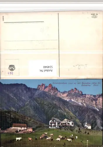 524940,Trentino Bolzano Seiseralpenhaus b. Bozen m. Rosszähne Bergkulisse