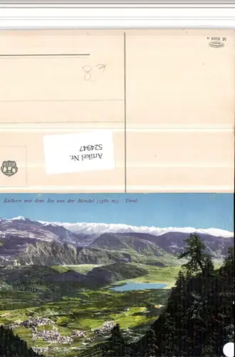 524947,Trentino Bolzano Kaltern m. See von d. Mendel Bergkulisse