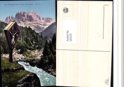 525133,Trentino Bolzano Gries Tiers Rosengarten Dolomiten Wegkreuz Tiersertal