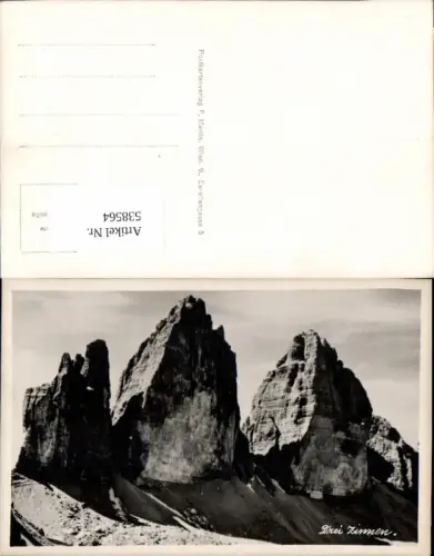 538564,Trentino Bolzano Foto-AK Drei Zinnen Sexten Dolomiten