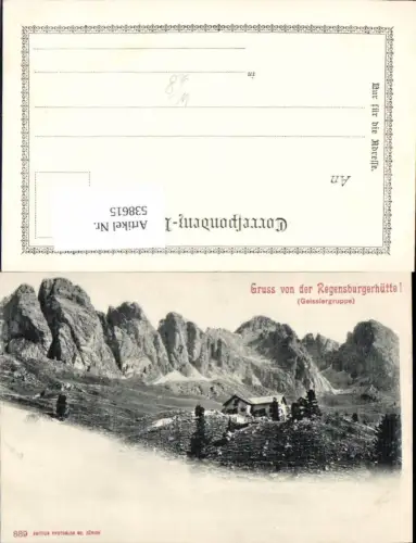 538615,Trentino Bolzano Gröden Villnöß Regensburgerhütte Geisslergruppe
