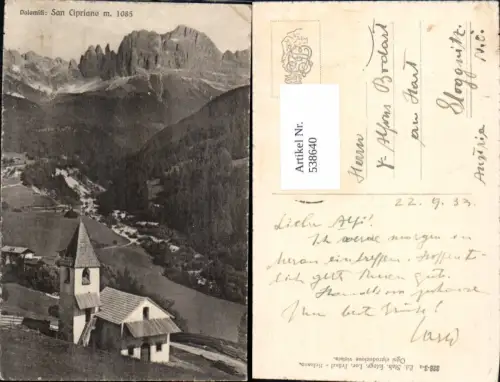 538640,Trentino Bolzano San Cipriano San Cyprian Gröden Dolomiten