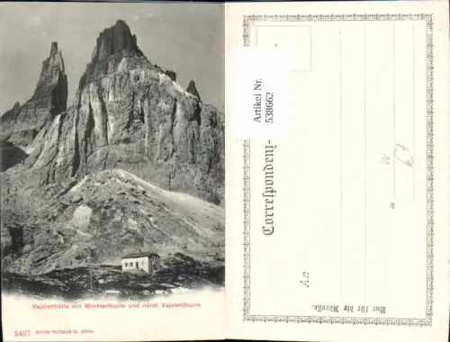 538662,Trentino Bolzano Vajoletthütte Winklerthurm Seis am Schlern Tiers Dolomiten