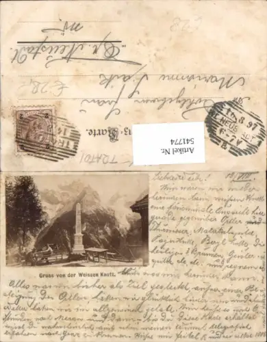 541774,tolle Foto-AK Foto aufgeklebt Weissen Knott Trentino Trafoi Sulden Bolzano Bozen