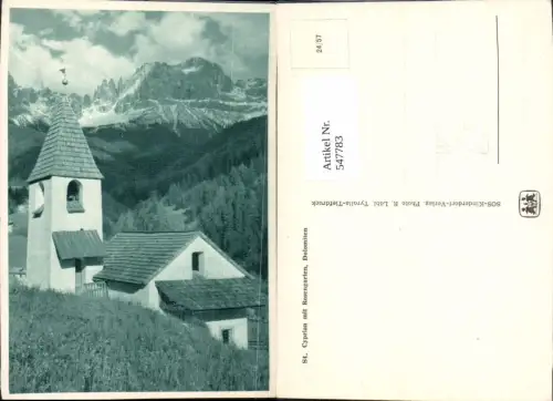 547783,Trentino Bolzano Bozen St. Cyprian Tiers Rosengarten Dolomiten