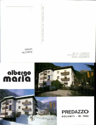 547845,Trentino Bolzano Albergo Maria Predazzo Dolomiti