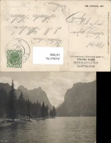 547886,Trentino Bolzano tolle Foto-AK Toblach Toblachersee pub Würthle 1008
