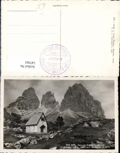 547941,Trentino Bolzano Giogo di Sella La Chiesetta Gröden Sassolungo
