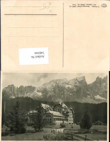548344,Trentino Bolzano Karersee Hotel Latemar Welschnofen Saltern Schlern