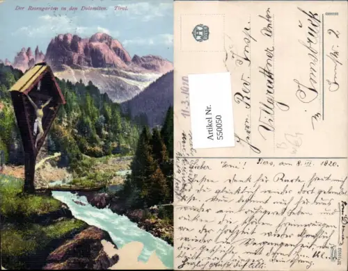 550050,Trentino Bolzano Rosengarten Marterl Kreuz Dolomiten Sexten Gröden