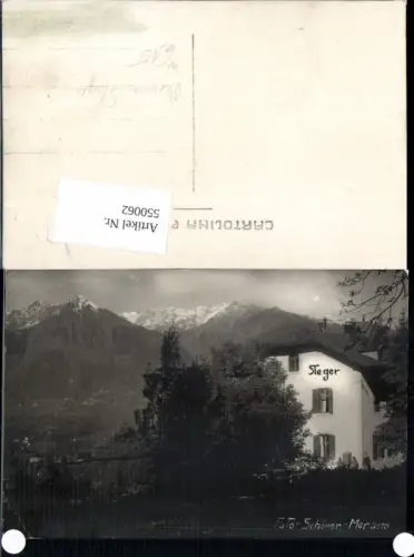 Trentino Bolzano tolle Foto-AK Pension Steger Meran Merano pub Foto Schöner