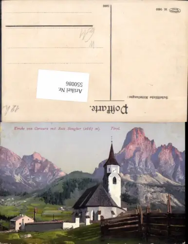 550086,Trentino Bolzano Kirche Corvara Sass Songher Gadertal Hochpustertal