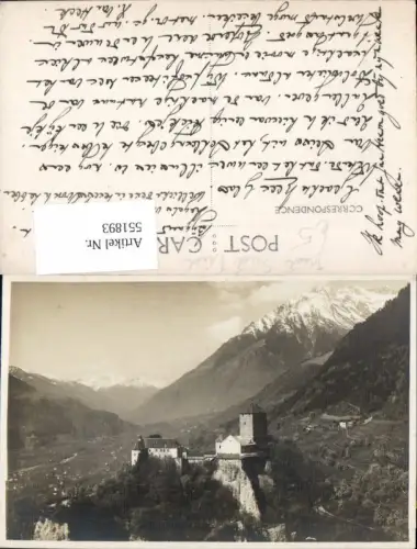 551893,Trentino Bolzano Foto-AK Schloss Tirol Tirolo bei Meran Merano