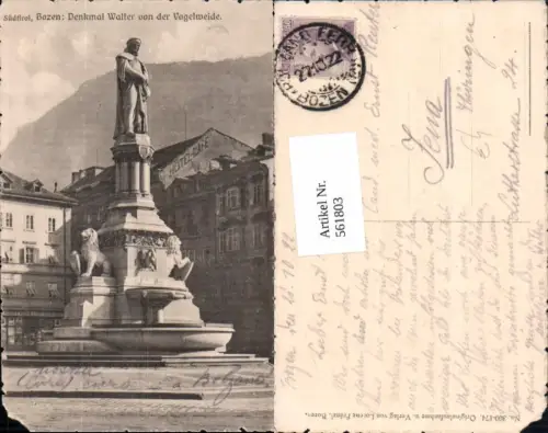 561803,Trentino Bolzano Bozen Denkmal Walter von der Vogelweide
