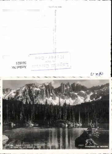 561821,Trentino Bolzano Dolomiti Lago di Carezza Latemar Bozen Karersee