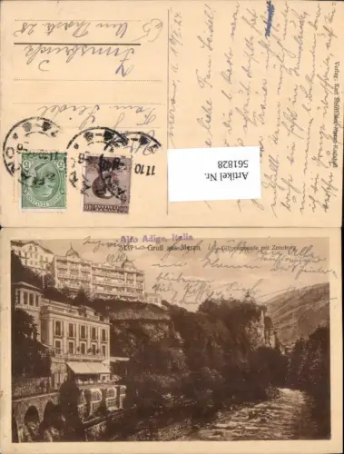 561828,Trentino Bolzano Gruß aus Meran Merano Gilfpromenade Zenoburg
