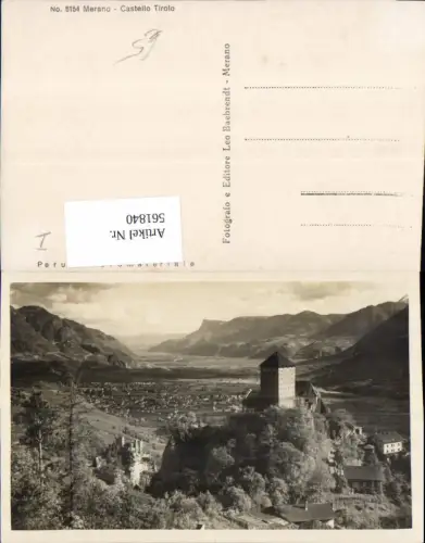 561840,Trentino Bolzano Foto-AK Meran Merano Tirolo Schloss Tirol