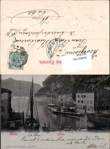 561938,Trentino tolle AK Riva Hafen Dampfer Lago di Garda Gardasee pub Lautz e Isenbeck 30258