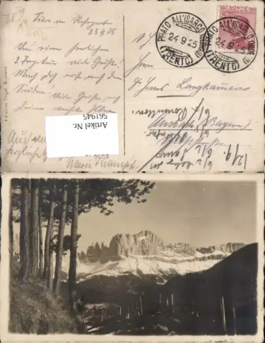 561945,Trentino Bolzano Foto-AK Tiers Gröden St. Ulrich Dolomiten Rosengarten