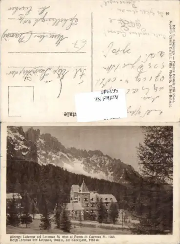 561946,Trentino Bolzano Hotel Latemar Karersee Welschnofen