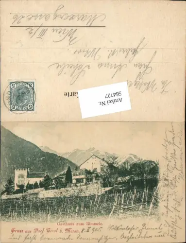 564727,Gruß aus Dorf Tirol Meran Merano Gasthof zum Rimmele