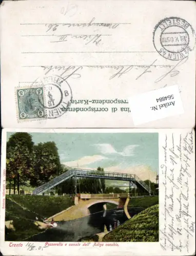 564884,Trentino Trento Trient Passarella e canale Adige