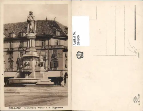 584906,Trentino Bolzano Walter v.d. Vogelweide Denkmal Bozen