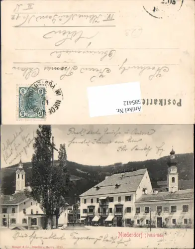 585412,Trentino Bolzano Niederdorf Pustertal Rienz Marktplatz 1900 pub Stengel e Co. 2725