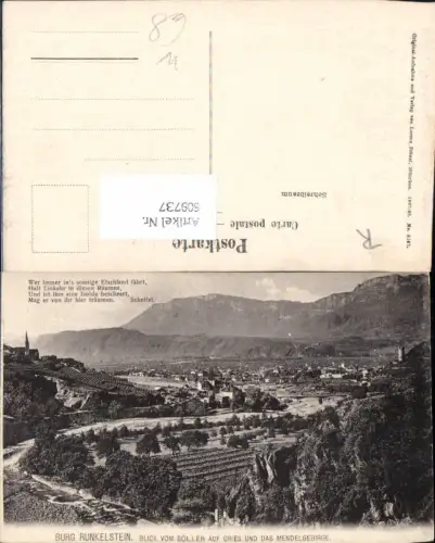 609737,Trentino Burg Runkelstein b. Bozen Bolzano Roncolo Ritten Saltern Schlern