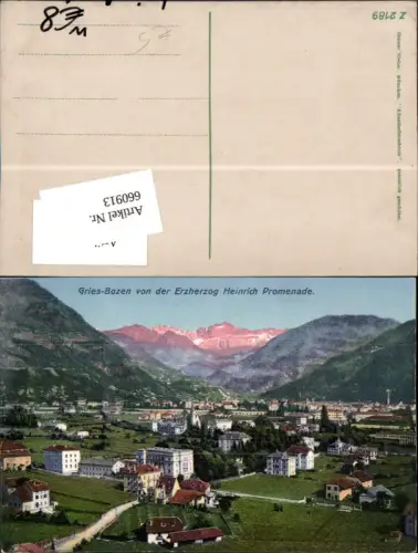 660913,seltene AK Gries Bozen Bolzano Heinrich Promenade