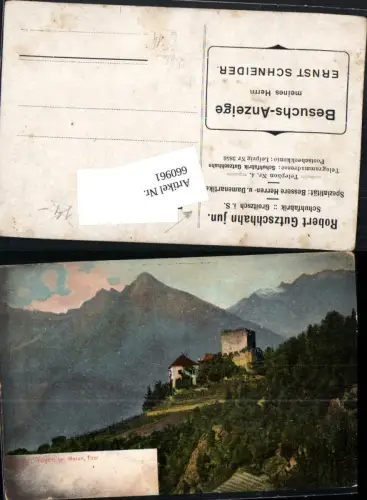 Meran Merano Schloss Goyen Reklame AK Groitzsch Schuhfabrik Gutschhahn